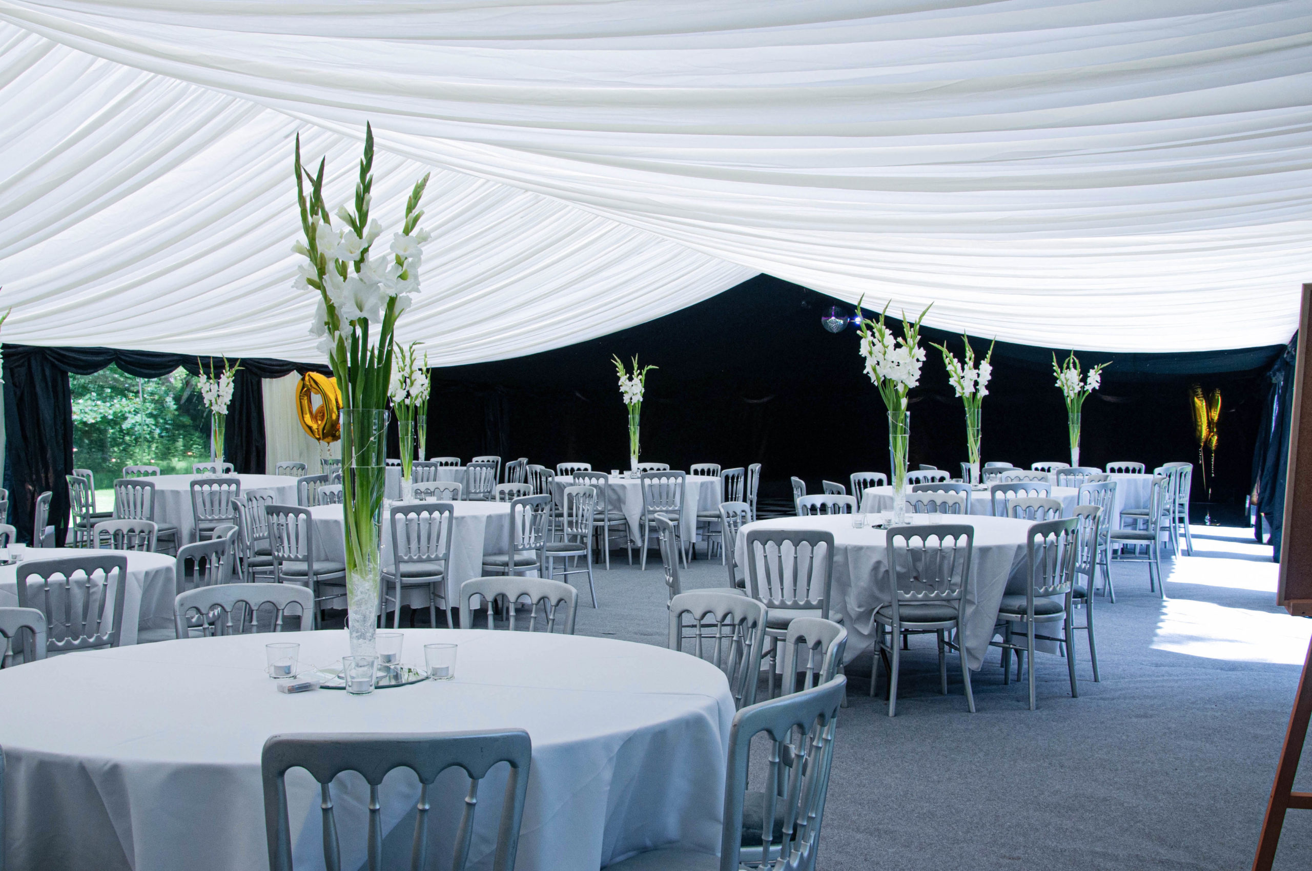marquee interior example. lined & carpeted