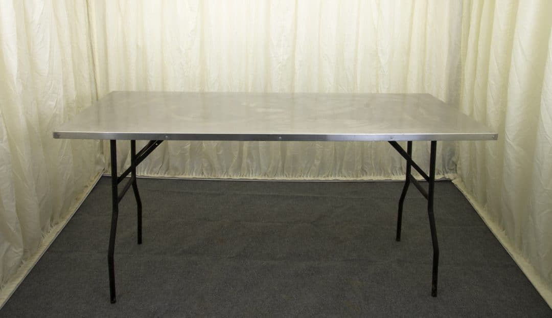 stainless steel trestle table - prep table - furniture hire