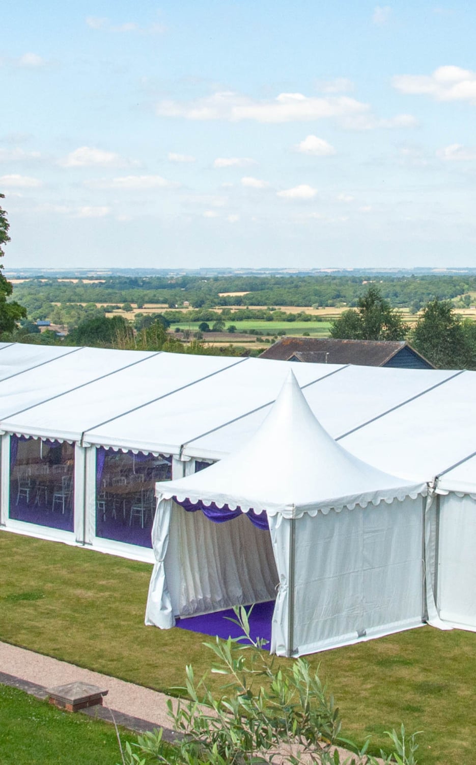 finished and fully lined marquee